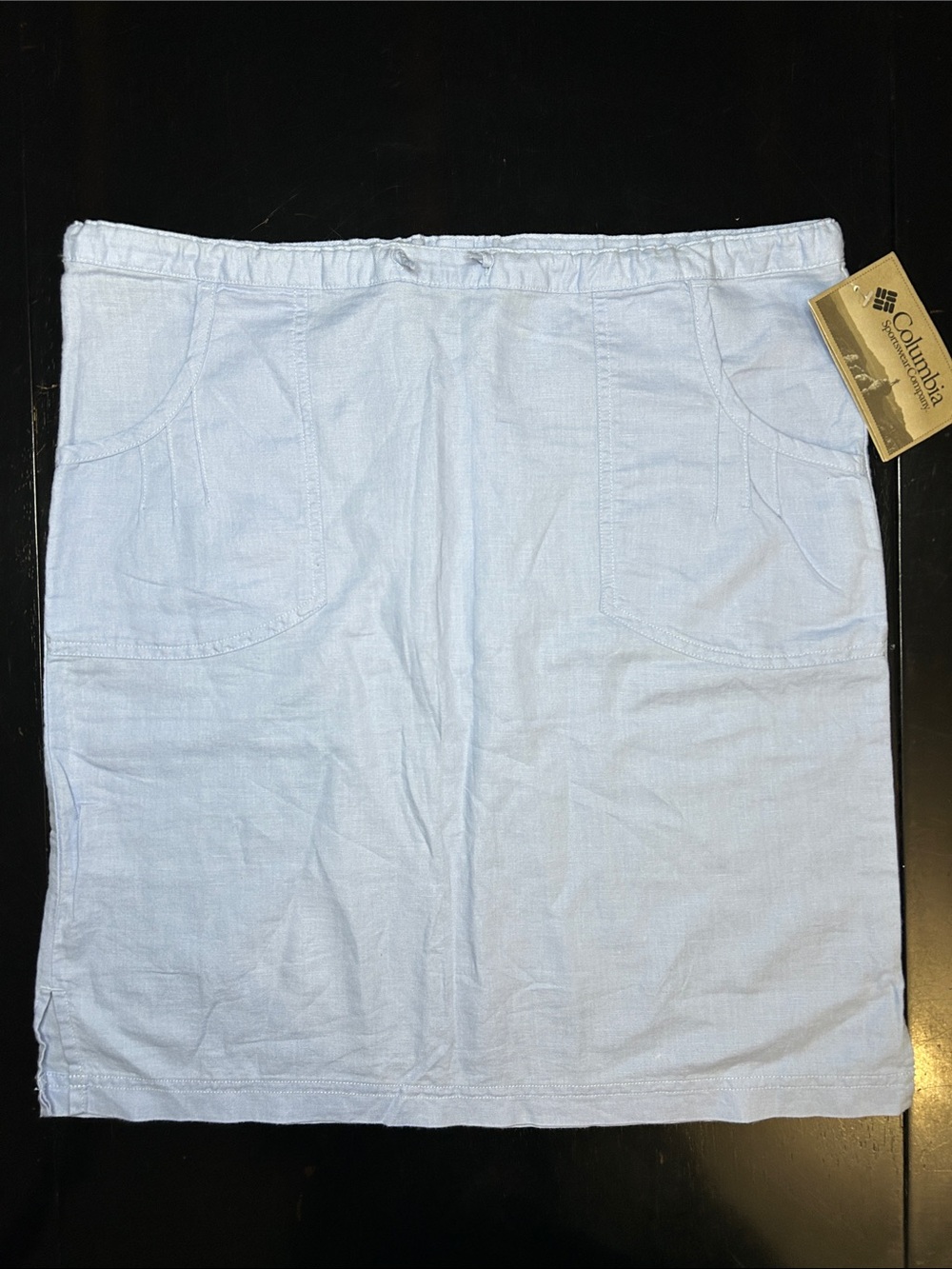 Columbia Light Blue linen/cotton Midi Skirt